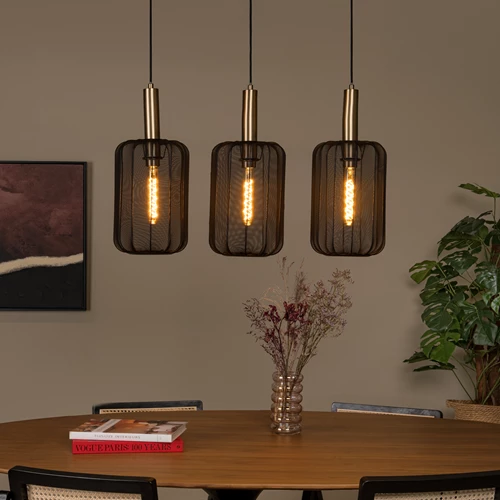 Lucide CORINA - Hanglamp - 3xE27 - Zwart - sfeer 1